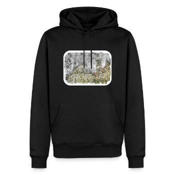 Allemagne Aquarelle Esquisse Dessinée à la main Illustration - Sweat à capuche Premium bio Homme - noir - Devant - Nico (187cm)