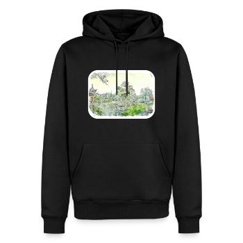 Kyoto Japan Aquarell Skizze Gemälde Illustratio - Männer Premium Bio Hoodie - Schwarz - Vorne - Nico (187cm)