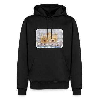 Indien Wahrzeichen Aquarell Skizze Farbe Illustratio - Männer Premium Bio Hoodie - Schwarz - Vorne - Nico (187cm)