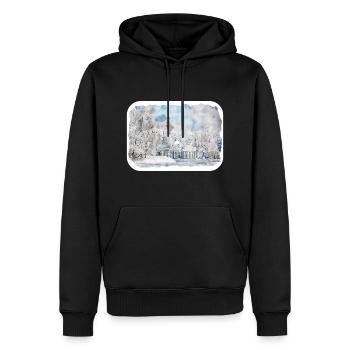St. Petersburg Russland Aquarellskizze gezeichnet Abbus - Männer Premium Bio Hoodie - Schwarz - Vorne - Nico (187cm)