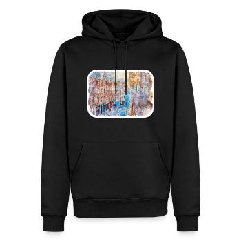 Edinburgh Schottland UK Aquarell Skizze gezeichnet Schmerz - Männer Premium Bio Hoodie - Schwarz - Vorne - Nico (187cm)