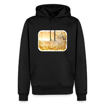 Le Caire Egypte Aquarelle Esquisse Dessinée Illustration - Sweat à capuche Premium bio Homme - noir - Devant - Nico (187cm)