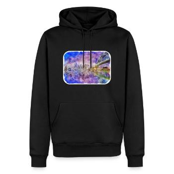 Australie Aquarelle Esquisse Dessinée à la Main Peinture - Sweat à capuche Premium bio Homme - noir - Devant - Nico (187cm)