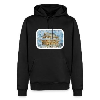 Japan Aquarellskizze Handgezeichnete Illustration - Männer Premium Bio Hoodie - Schwarz - Vorne - Nico (187cm)