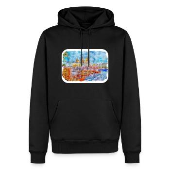 Cartagena Kolumbien Aquarell Skizze Gezeichnet Illustr - Männer Premium Bio Hoodie - Schwarz - Vorne - Nico (187cm)