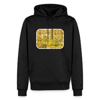Dinde Aquarelle Esquisse Dessinée à la main Illustration - Sweat à capuche Premium bio Homme - noir - Devant - Nico (187cm)