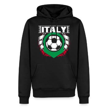Italien Fußball Flagge Ball - Männer Premium Bio Hoodie - Schwarz - Vorne - Nico (187cm)