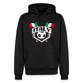 Championnat d’Italie de football - Sweat à capuche Premium bio Homme - noir - Devant - Nico (187cm)