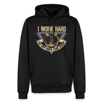 Ehe Ehefrau Hochzeit Geschenkidee - Männer Premium Bio Hoodie - Schwarz - Vorne - Nico (187cm)