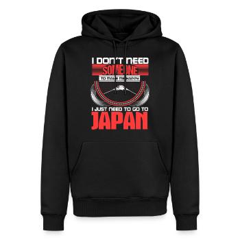 Japan Manga Nippon Geschenkidee - Männer Premium Bio Hoodie - Schwarz - Vorne - Nico (187cm)