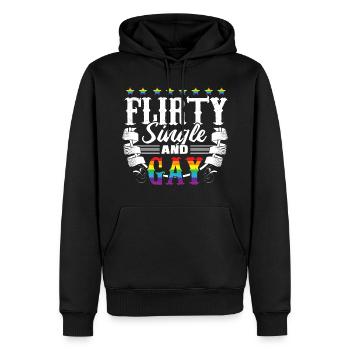 Gay Single Love Gift Idea - Men’s Premium Organic Hoodie - black - Front - Nico (187cm)