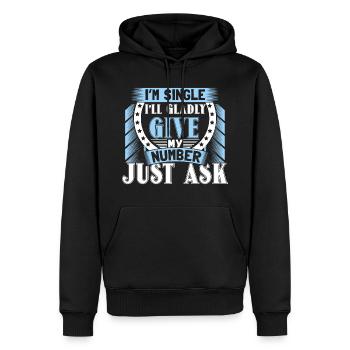 Cadeau de dicton indépendant unique - Sweat à capuche Premium bio Homme - noir - Devant - Nico (187cm)