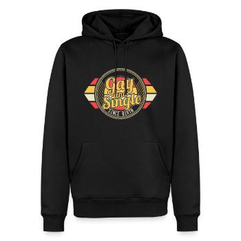 Gay Single Schwul Partner - Männer Premium Bio Hoodie - Schwarz - Vorne - Nico (187cm)