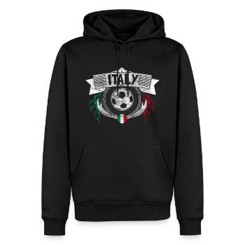 Italie Football Équipe d’Italie - Sweat à capuche Premium bio Homme - noir - Devant - Nico (187cm)