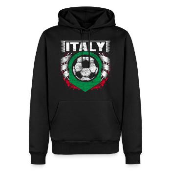 Italie Football Italie Ballon - Sweat à capuche Premium bio Homme - noir - Devant - Nico (187cm)