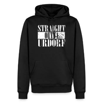 urdorf - Sweat à capuche Premium bio Homme - noir - Devant - Nico (187cm)