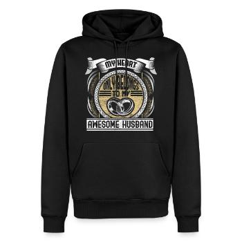 Marriage Marriage - Men’s Premium Organic Hoodie - black - Front - Nico (187cm)