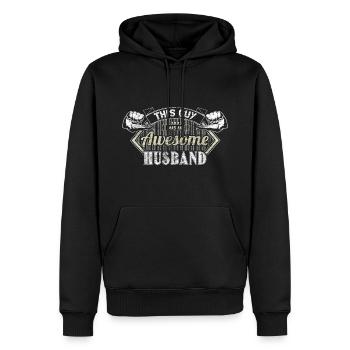 Homo Ehe Hochzeitstag Partnerschaft Geschenkidee - Männer Premium Bio Hoodie - Schwarz - Vorne - Nico (187cm)