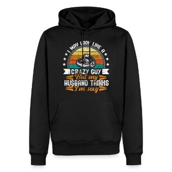 Homohuwelijk Trouwdag Trouwring Cadeau Idee - Mannen Premium Bio hoodie - zwart - Voor - Nico (187cm)