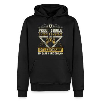 Single Stolz Spruch Geschenkidee - Männer Premium Bio Hoodie - Schwarz - Vorne - Nico (187cm)