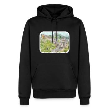 Beijing Chine Aquarelle Esquisse Dessin Dessiné - Sweat à capuche Premium bio Homme - noir - Devant - Nico (187cm)