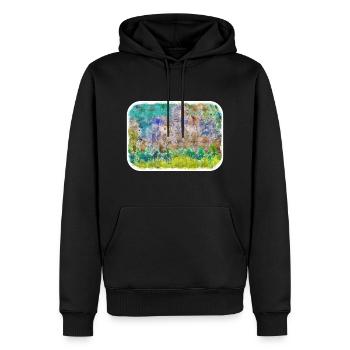 Europa Aquarellskizze Handgezeichnete Illustration - Männer Premium Bio Hoodie - Schwarz - Vorne - Nico (187cm)