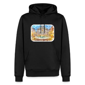 Rom Italien Aquarellskizze Gezeichnete Illustration - Männer Premium Bio Hoodie - Schwarz - Vorne - Nico (187cm)