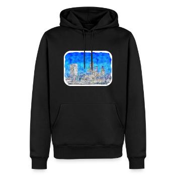 England UK Watercolor Sketch Drawn Illustration - Men’s Premium Organic Hoodie - black - Front - Nico (187cm)