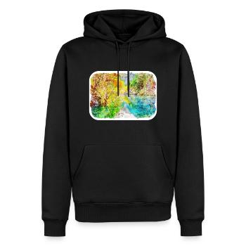 Esquisse d’aquarelle de Chine Illustration dessinée à la main - Sweat à capuche Premium bio Homme - noir - Devant - Nico (187cm)