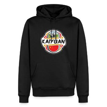 Kaiyuan China Flag Badge Souvenir de voyage - Sweat à capuche Premium bio Homme - noir - Devant - Nico (187cm)