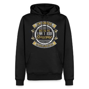 Single Unabhängigkeit Beziehung Geschenkidee - Männer Premium Bio Hoodie - Schwarz - Vorne - Nico (187cm)