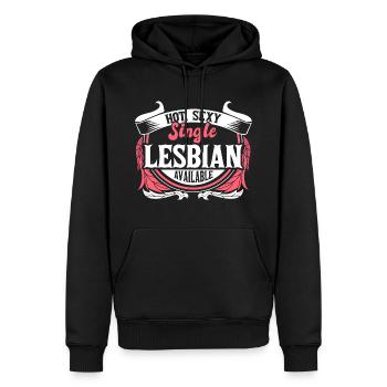 Fierté célibataire lesbienne - Sweat à capuche Premium bio Homme - noir - Devant - Nico (187cm)