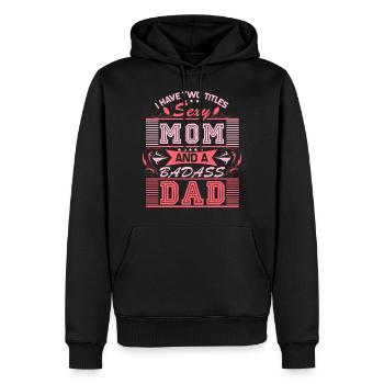 Mère célibataire Maman Respect - Sweat à capuche Premium bio Homme - noir - Devant - Nico (187cm)