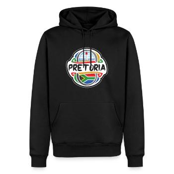 Pretoria Südafrika Flagge Reise Souvenir Abzeichen S - Männer Premium Bio Hoodie - Schwarz - Vorne - Nico (187cm)
