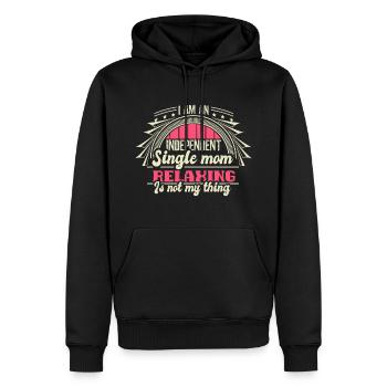 Cadeau maman mère célibataire - Sweat à capuche Premium bio Homme - noir - Devant - Nico (187cm)