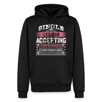 Lesbienne célibataire LGBT - Sweat à capuche Premium bio Homme - noir - Devant - Nico (187cm)
