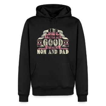 Single Mom Mommy Respect - Men’s Premium Organic Hoodie - black - Front - Nico (187cm)