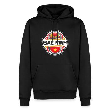 Bac Ninh Vietnam Flagge Abzeichen Reise Souvenir Stempel - Männer Premium Bio Hoodie - Schwarz - Vorne - Nico (187cm)