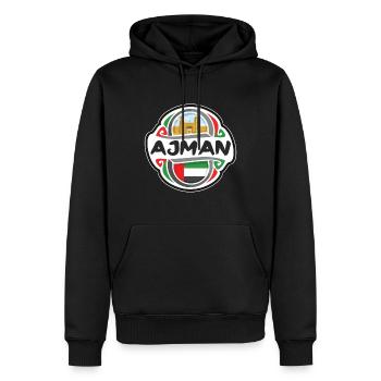 Ajman VAE Vereinigte Arabische Emirate Flagge Reisesouveni - Männer Premium Bio Hoodie - Schwarz - Vorne - Nico (187cm)