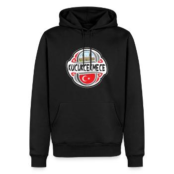 Kucukcekmece Türkei Flagge Reise Souvenir Abzeichen Sta - Männer Premium Bio Hoodie - Schwarz - Vorne - Nico (187cm)