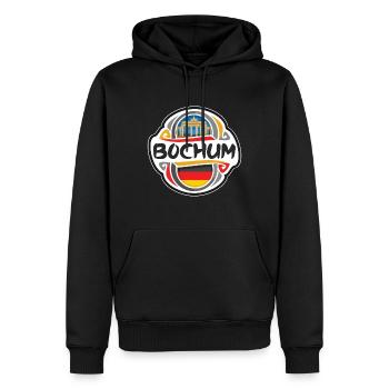 Bochum Deutschland Flaggenabzeichen Reise Souvenir Briefmarke - Männer Premium Bio Hoodie - Schwarz - Vorne - Nico (187cm)