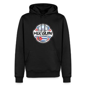 Holguin Kuba Flagge Abzeichen Reise Souvenir Stempel - Männer Premium Bio Hoodie - Schwarz - Vorne - Nico (187cm)
