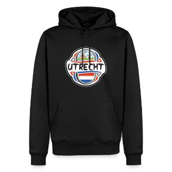 Utrecht Niederlande Flagge Reise Souvenir Abzeichen Sta - Männer Premium Bio Hoodie - Schwarz - Vorne - Nico (187cm)