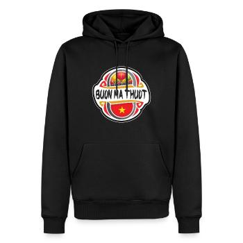 Buon Ma Thuot Vietnam Flagge Reise Souvenir Abzeichen S - Männer Premium Bio Hoodie - Schwarz - Vorne - Nico (187cm)