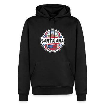Santa Ana USA Flagge Reisesouvenir B - Männer Premium Bio Hoodie - Schwarz - Vorne - Nico (187cm)