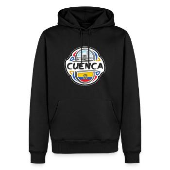 Cuenca Ecuador Flagge Abzeichen Reise Souvenir Stempel - Männer Premium Bio Hoodie - Schwarz - Vorne - Nico (187cm)