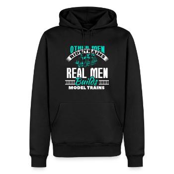 Proper Men Model Trains Model Making Gift - Sweat à capuche Premium bio Homme - noir - Devant - Nico (187cm)