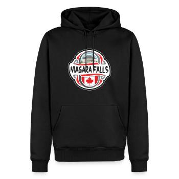 Niagara Falls Canada Flag Badge souvenir de voyage St - Sweat à capuche Premium bio Homme - noir - Devant - Nico (187cm)