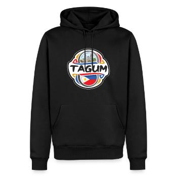 Tagum Philippines Drapeau Insigne Voyage Souvenir Timbre - Sweat à capuche Premium bio Homme - noir - Devant - Nico (187cm)
