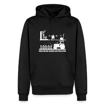 Gartenarbeit lustig Muskeltraining Spruch gärtnern - Männer Premium Bio Hoodie - Schwarz - Vorne - Nico (187cm)